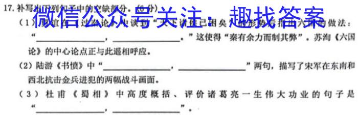 青桐鸣 2023届普通高等学校招生全国统一考试 考前终极预测A语文