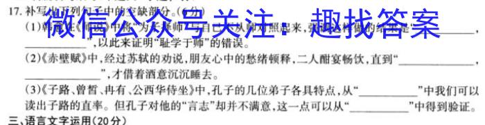 2023年山西省初中学业水平测试靶向联考试卷（二）语文