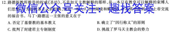 2023年湖南省普通高中学业水平合格性考试模拟试卷(五)历史