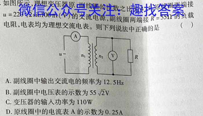 1号卷·A10联盟2023届高考最后一卷(自测卷)物理.
