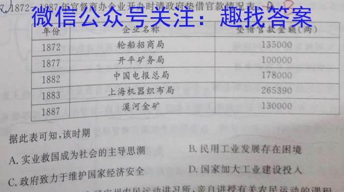 山西省2023年中考总复*预测模拟卷(五)历史试卷