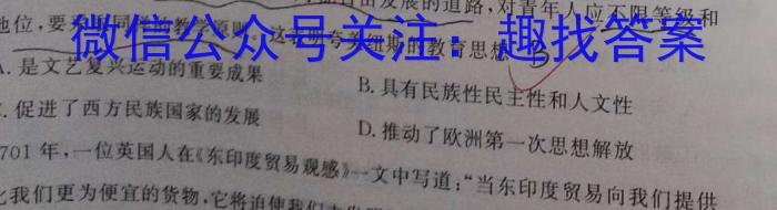 2023年安徽省初中毕业学业考试模拟仿真试卷(二)历史
