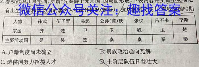 衡水金卷广东省2023届高三5月份大联考历史