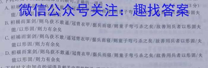 陕西省2023年九年级教学质量检测（正方形套黑色菱形）语文