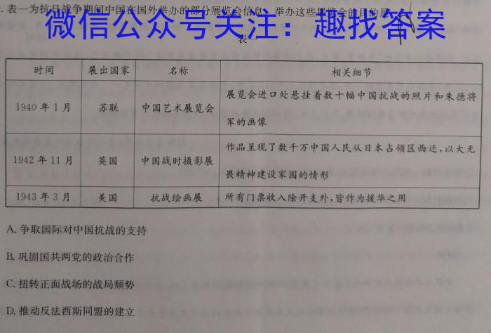 广西2023年5月高中毕业班高考模拟测试历史