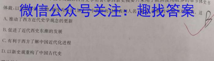 2022-2023学年安徽省九年级下学期阶段性质量监测（七）历史