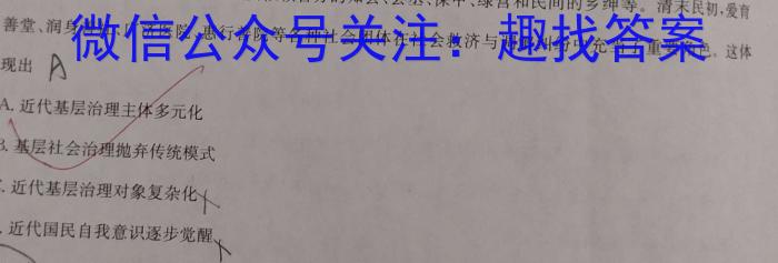安宁河联盟2024-2023学年度下学期高中2024级期中联考历史