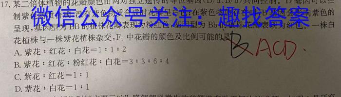 2023届福建省漳州市高中毕业班第四次教学质量检测生物