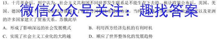 青海2023届高三5月联考(实心方框横线)历史