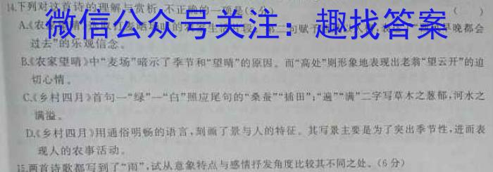 陕西省2023年初中毕业学业模拟考试(一)语文