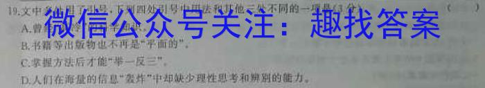 黑白卷 2023年普通高等学校招生全国统一考试(白卷)语文