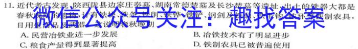 安徽省2023年九年级第二次教学检测历史