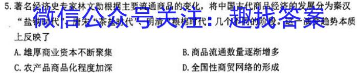 安徽省2022-2023学年九年级联盟考试（四）历史