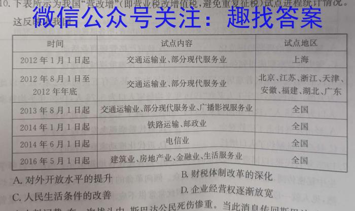 [新疆三模]新疆维吾尔自治区2023年普通高考第三次适应性检测历史