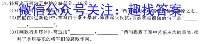 江西省2023年第五次中考模拟考试练习语文
