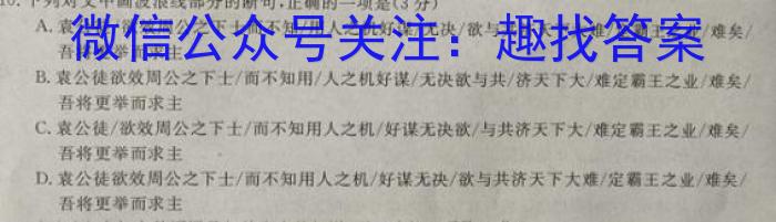2023届高考冲刺卷(一)语文