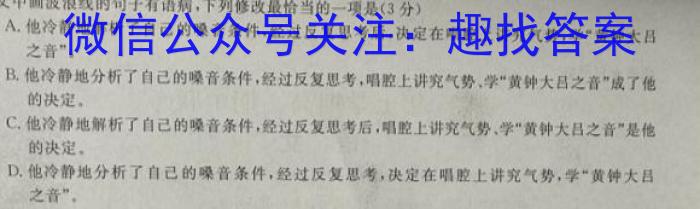 天一大联考皖豫名校联盟体2023届高中毕业班第三次考试语文