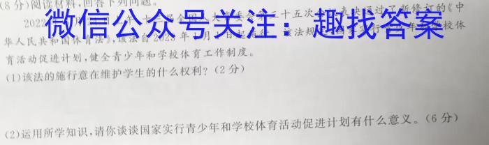 山西省霍州市2022-2023学年八年级第二学期质量监测试题（卷）政治1