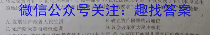 陕西省2023年普通高等学校招生全国统一考试 模拟测试(正方形包黑色菱形)历史