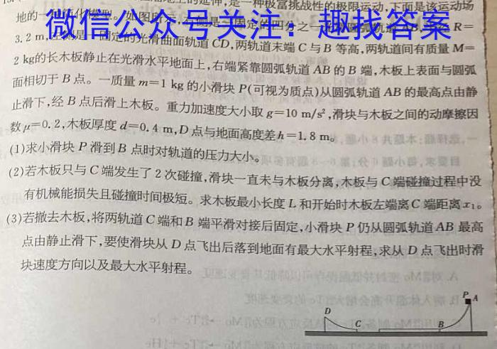 九师联盟2023年江西省高一下学期期中考试l物理