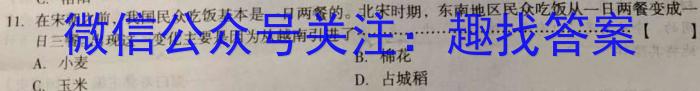 2023届陕西省九年级教学质量检测(正方形包黑色菱形)政治试卷d答案