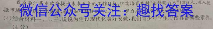 2023年安徽省初中毕业学业考试模拟仿真试卷（六）政治~