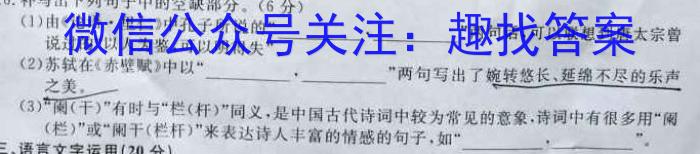 河南省2023年春期高中一年级期中质量评估语文