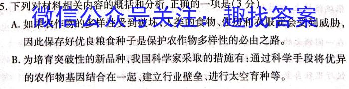 师大名师金卷2023年陕西省初中学业水平考试（六）语文