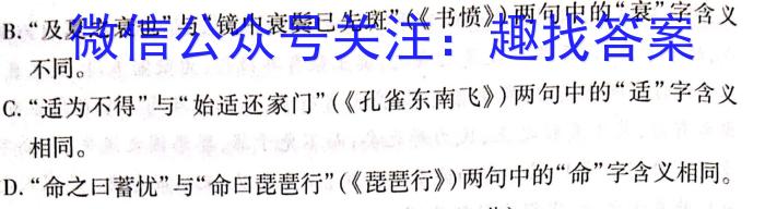 安师联盟·安徽省2023年中考仿真极品试卷（一）语文