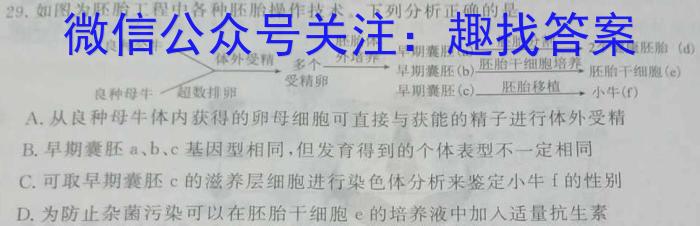 2023年安徽省中考信息押题卷(二)生物