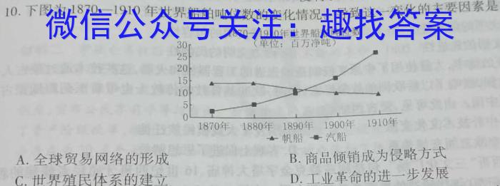 九师联盟 2022-2023学年高三5月高考仿真模拟(X/L)历史