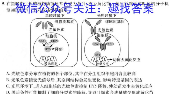 2025届吉林大联考高一年级4月联考（005A·JH）生物