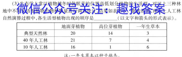 安徽省2023年肥西县九年级第二次质量调研生物试卷答案