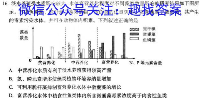 京师AI联考2023届高三质量联合测评全国乙卷（一）生物