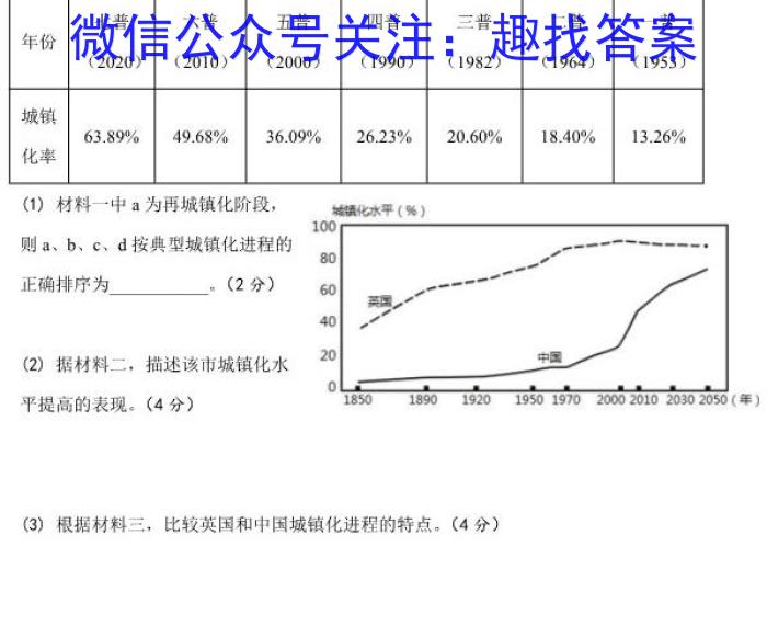 山西省2023年八年级下学期4月联考（23-CZ166b）地理.