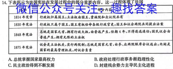 2023年普通高等学校全国统一模拟招生考试 新未来4月高一联考历史