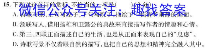 2023年陕西省初中学业水平考试·模拟联考卷A语文