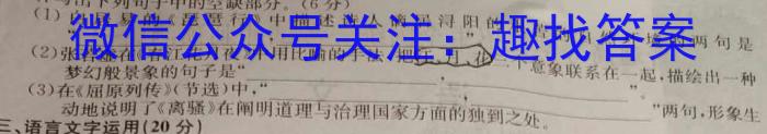 2023年安徽省中考冲刺卷（三）语文