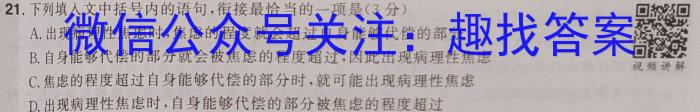 C20教育联盟2023年安徽省中考“最后一卷”语文