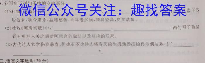 2023届中考导航总复习·模拟·冲刺卷(六)6语文