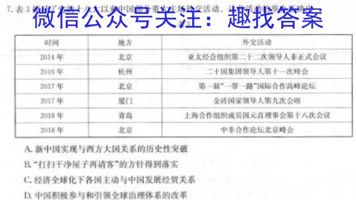长郡、雅礼、一中、附中联合编审名校卷2023届高三月考试卷九(全国卷)历史试卷