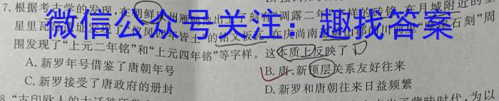 快乐考生 2023届双考信息卷·第七辑 一模精选卷 考向卷(三)历史