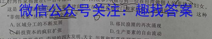 皖江名卷·安徽省庐江县2023届初中毕业班第三次教学质量抽测历史