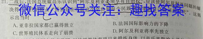 2023年安徽省中考冲刺卷（二）历史