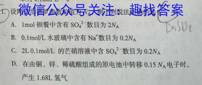 2023年陕西省初中学业水平考试信息卷(B)化学