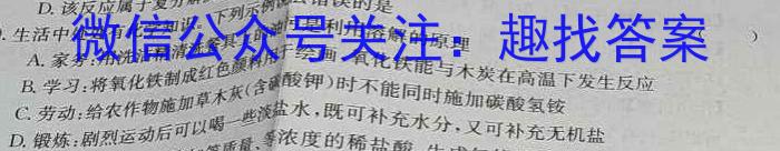 天利38套 2023年普通高等学校招生全国统一考试临考押题卷(A)化学