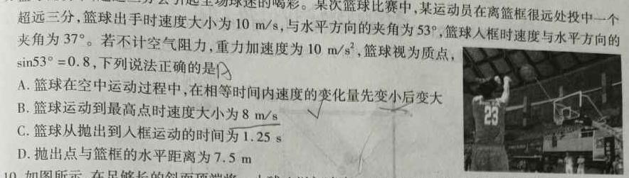 江西省2023年高一质量检测联合调考（23-504A）-物理