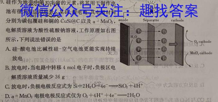 2023年普通高等学校招生全国统一考试信息模拟测试卷(新高考)(五)化学