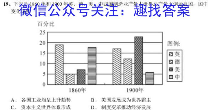 江西省2023年初中学业水平考试冲刺（二）历史