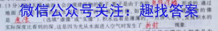 山西省2023年中考总复习押题信息卷（一）物理`